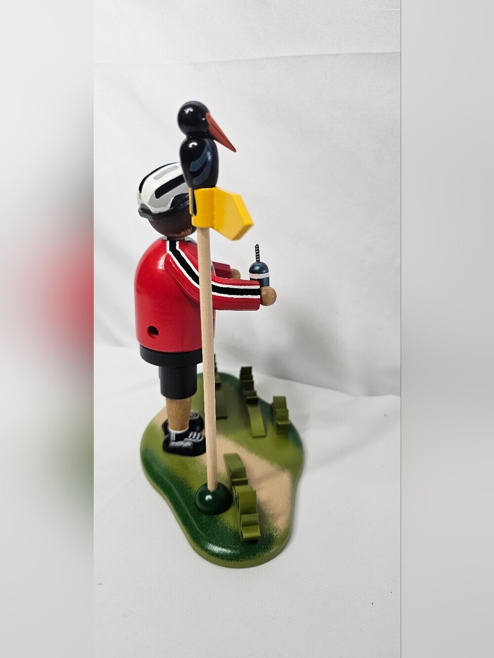 Kathe Wohlfahrt Original Holzknoddl Wooden Smoker Cyclist Biker German Incense - Picture 8 of 16